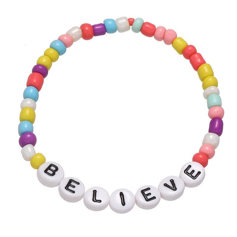 Hand-made Letter Encouraging Word Children's Bead Bracelet