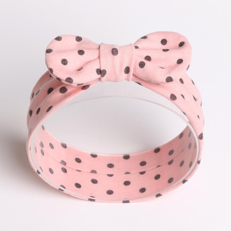 Baby Bow Headband Wave Dot Hair Band Solid Color