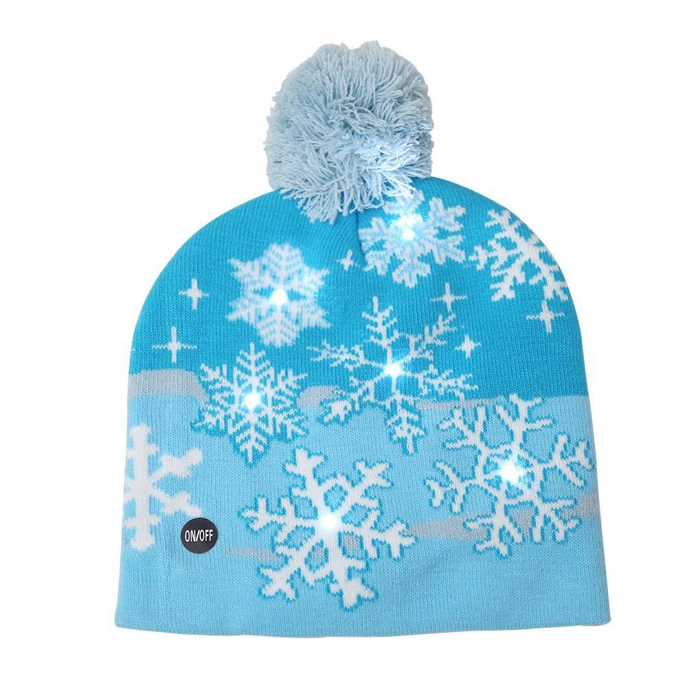 Christmas Decorations Adult Children's Luminous Knitted Christmas Hat