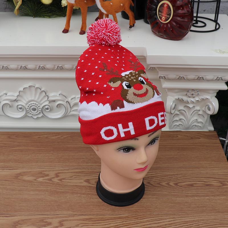 Christmas Decorations Adult Children's Luminous Knitted Christmas Hat