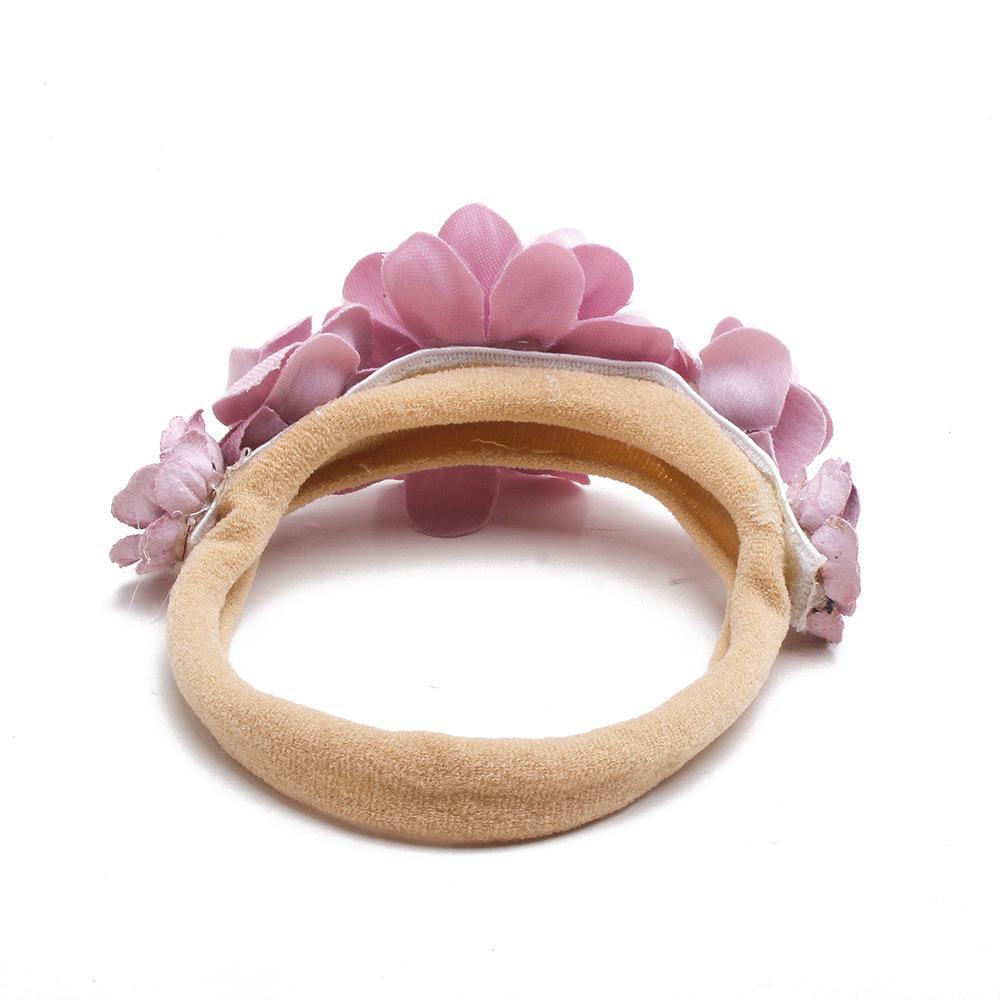 Baby Beige Pearl Rhinestone Nylon Headband