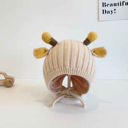 Children's Wool Ear Protection Hat Bee Knitted Hat