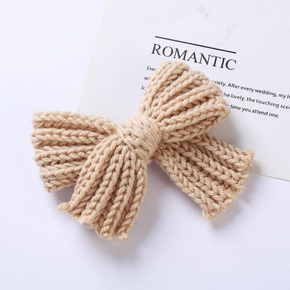 Children's Wool Bow Hairpin