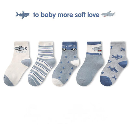 Children's Cartoon Striped Letter Cotton Socks