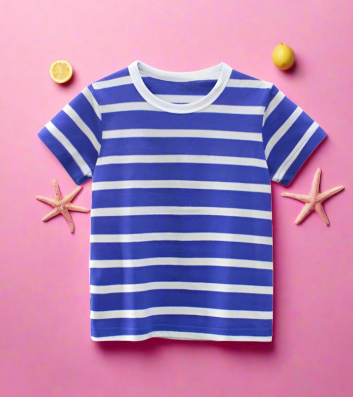 Children's short sleeved T-shirt striped shirt