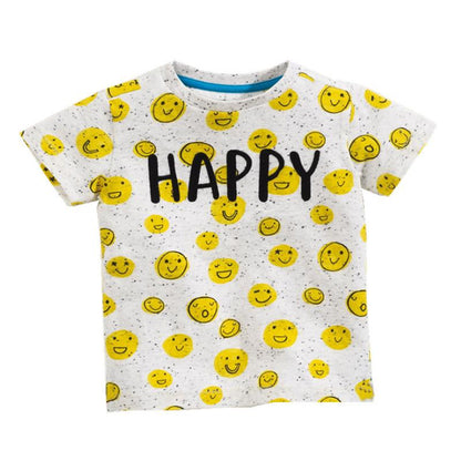 Boys' short sleeved T-shirt cartoon print