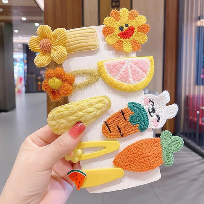 Plush Children Cartoon Hairpin