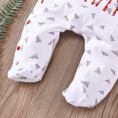 White long sleeved printed BODYSUIT