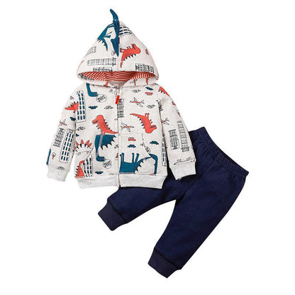 Children's Wear Dinosaur Jacket Pants Two-Piece Set