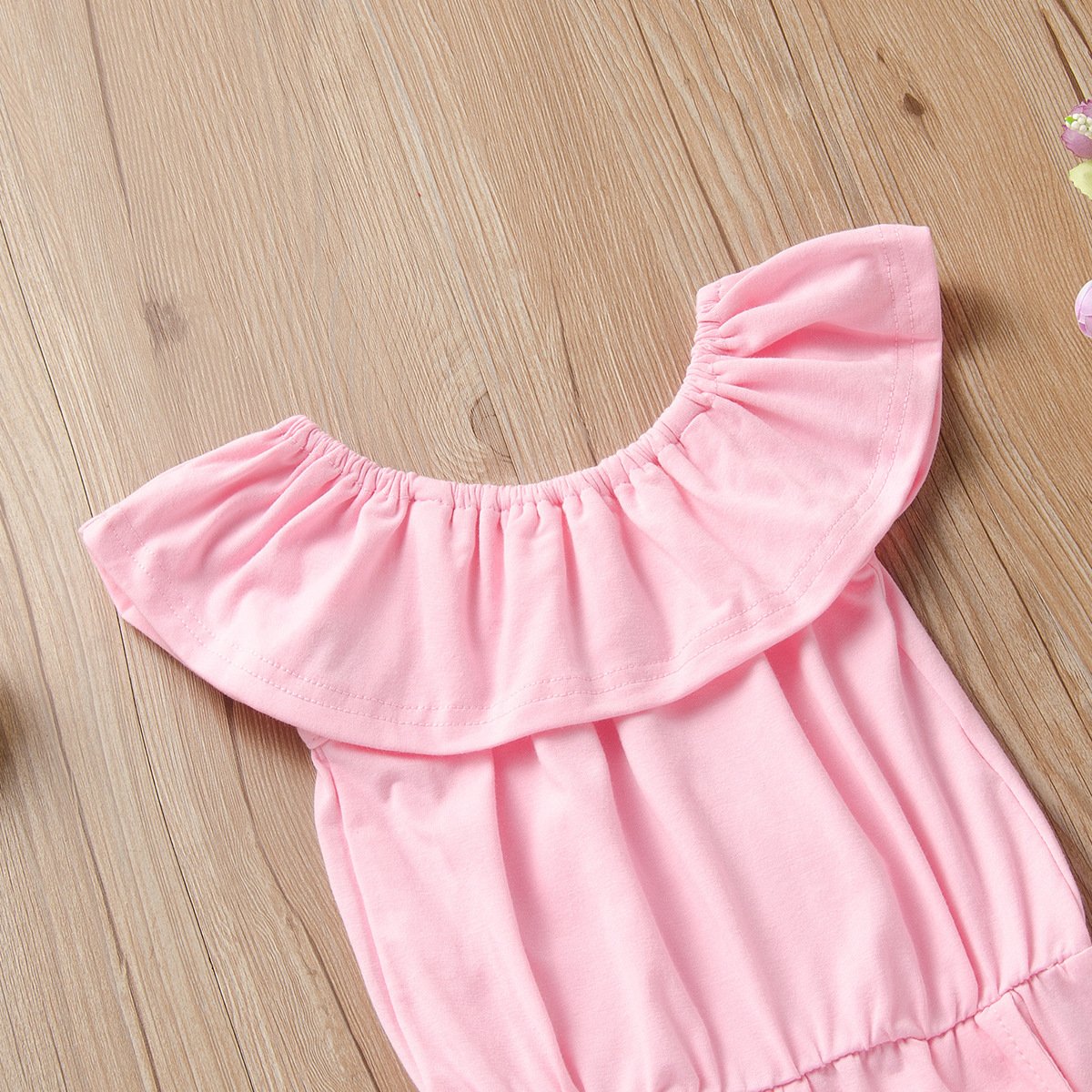 Solid color lotus leaf collar Jumpsuit sleeveless Jumpsuit