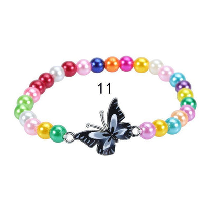 Children's Colorful Beaded Bracelet Colorful Butterfly Bracelet