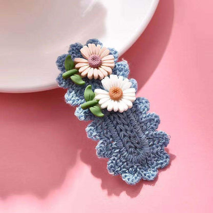 Kids Wool Knitted Little Daisy Headdress Hairpin