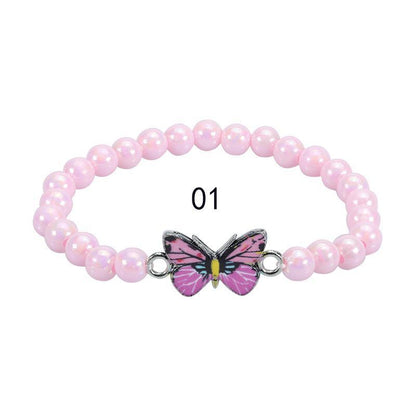Children's Colorful Beaded Bracelet Colorful Butterfly Bracelet