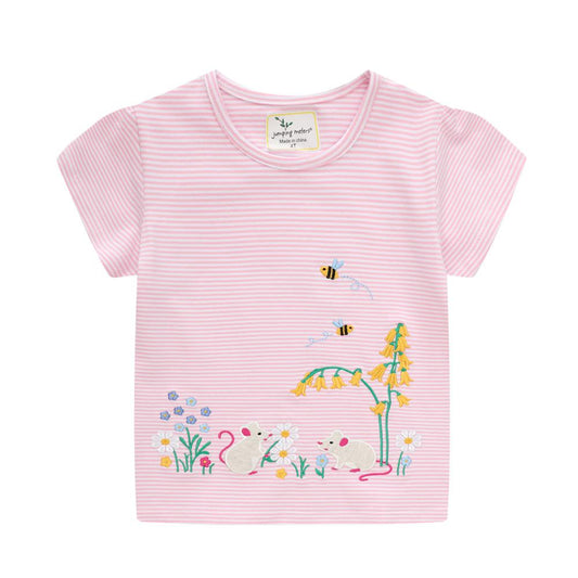 Children's short sleeved cotton T-shirt cartoon top
