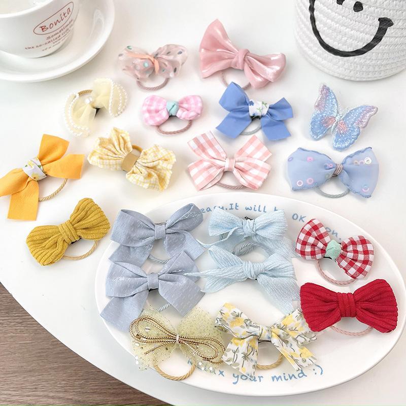 Children's Color Bow Hair Rope High Elasticity