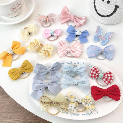 Children's Color Bow Hair Rope High Elasticity