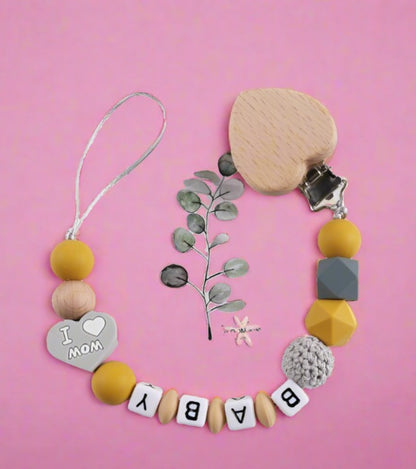 Heart-shaped Pacifier Clip | Teether Toy Anti-drop Chain