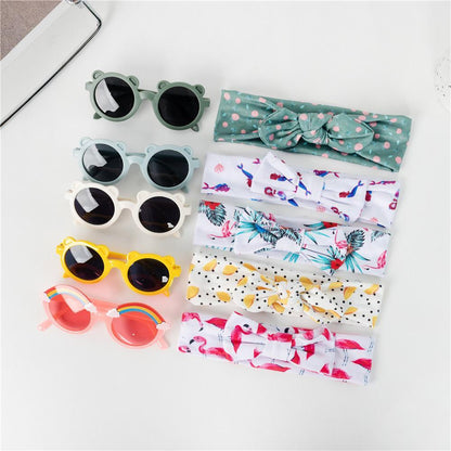 Children's Sunglasses Print Headband Two-Piece Set