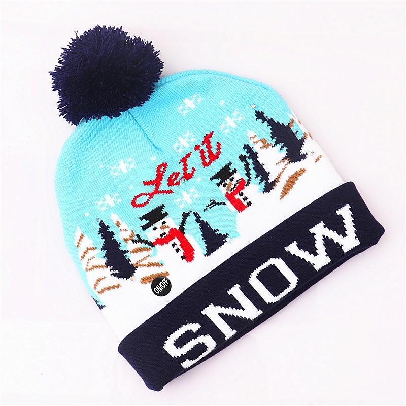 Christmas Decorations Adult Children's Luminous Knitted Christmas Hat