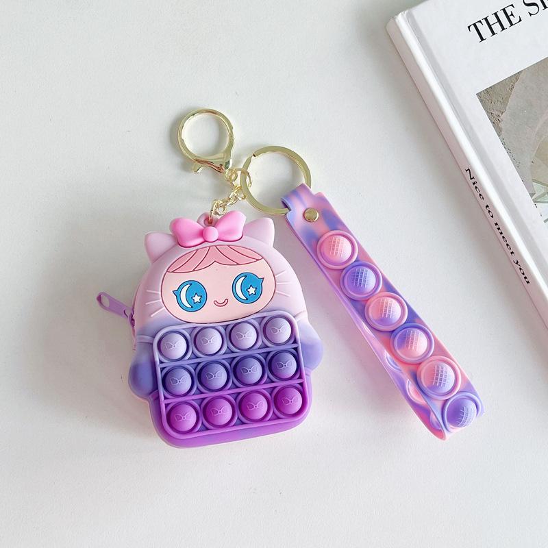 Cartoon Silicone Mini Bag Rabbit Pendant Keychain