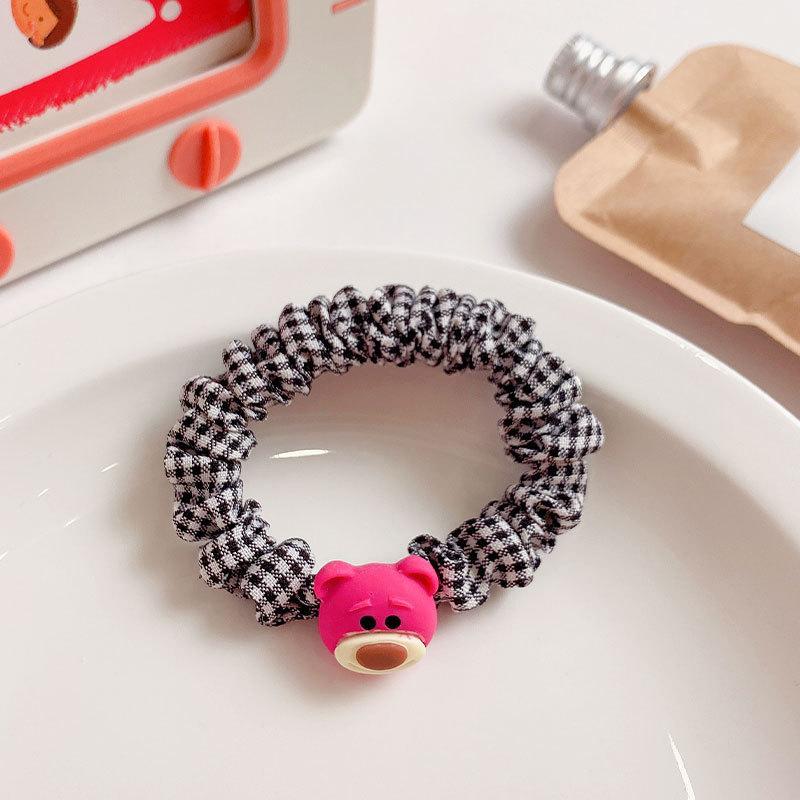 Strawberry Bear Woven Rubber Band Colorful Elastic Hair Tie