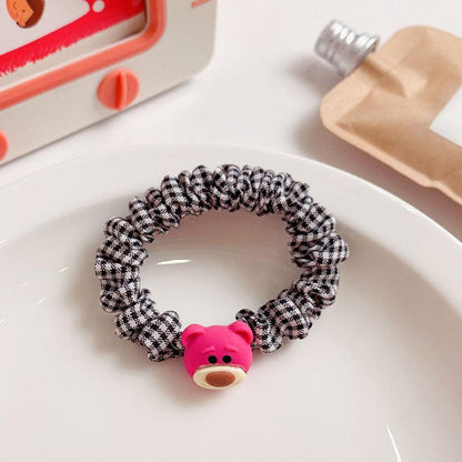 Strawberry Bear Woven Rubber Band Colorful Elastic Hair Tie
