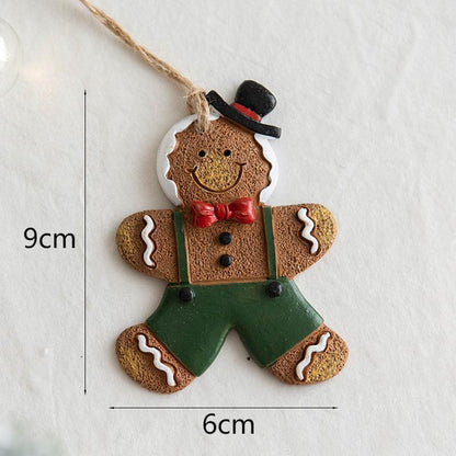 Resin Gingerbread Man Pendant Christmas Tree Decorative Ornaments