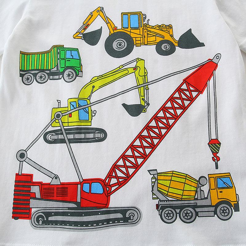 Children's knitted cotton round neck cartoon short sleeve T-shirt