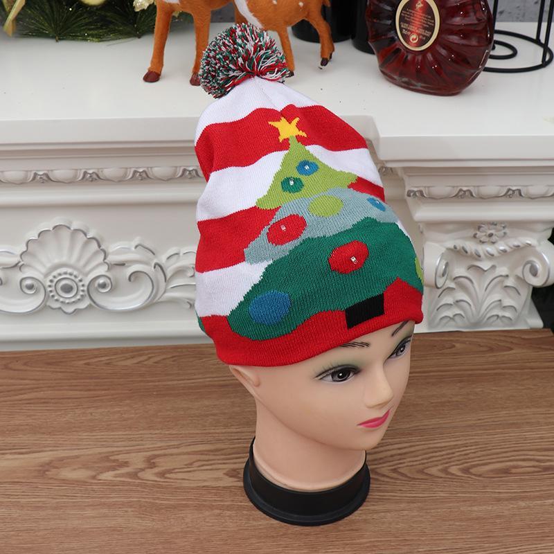 Christmas Decorations Adult Children's Luminous Knitted Christmas Hat