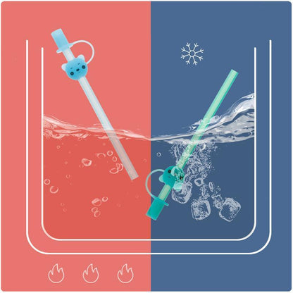 Children's Large Diameter Silicone Straw with Lid