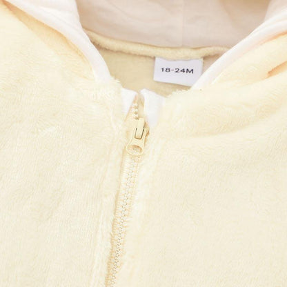 Children's Hooded Zip Shirt Solid Color Coat