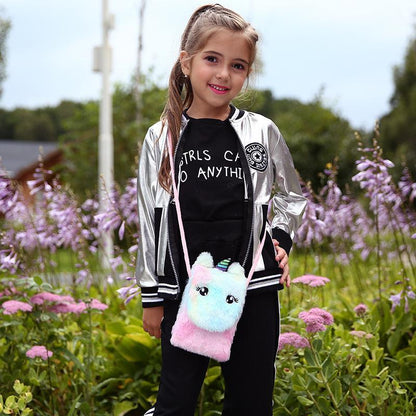 Cartoon Plush Shoulder Bag Children Unicorn Plush Coin Purse