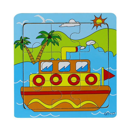 Children's Wooden Cartoon Animal Puzzle Toy