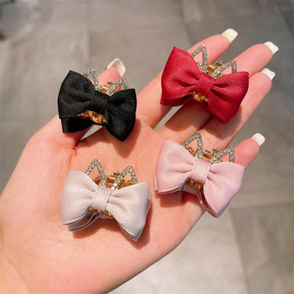 Children's Bow Rhinestone Crown Hairpin