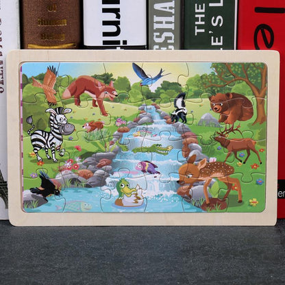 24 Pieces of Wooden Puzzle for Children
