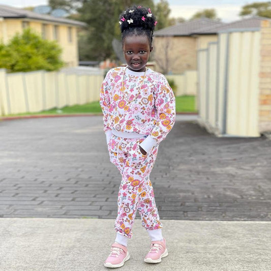Children's Clothing Casual Printing Long Sleeve Sweater Suit
