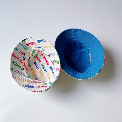 WHAT Letter Reversible Children's Bucket Hat