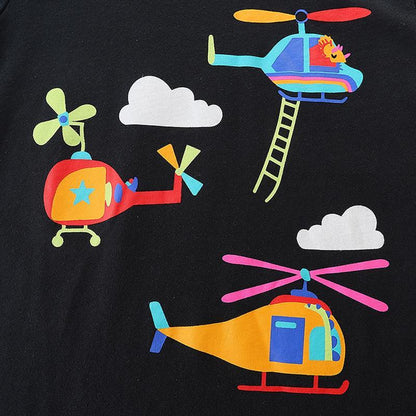 Boys' short sleeve T-shirt cartoon round neck printed children