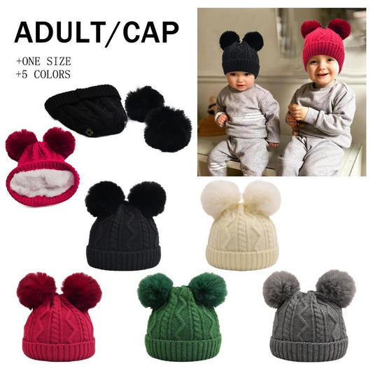 Children's Removable Wool Ball Warm Wool Knitted Cap