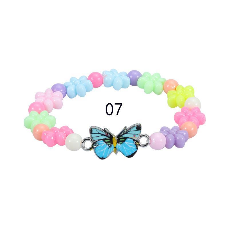 Children's Colorful Beaded Bracelet Colorful Butterfly Bracelet