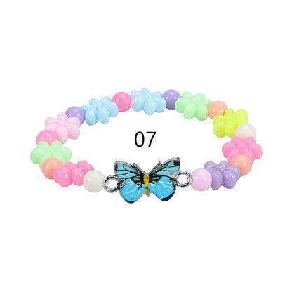 Children's Colorful Beaded Bracelet Colorful Butterfly Bracelet