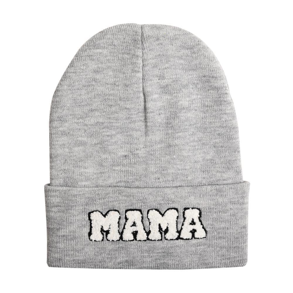 Children's MINI Letter Solid Color Warm Knitted Hat