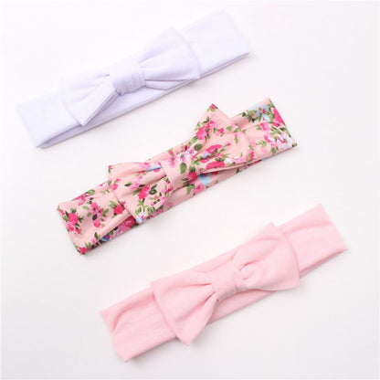 Baby Hair Band Three-piece Printed Headband Children's Bow