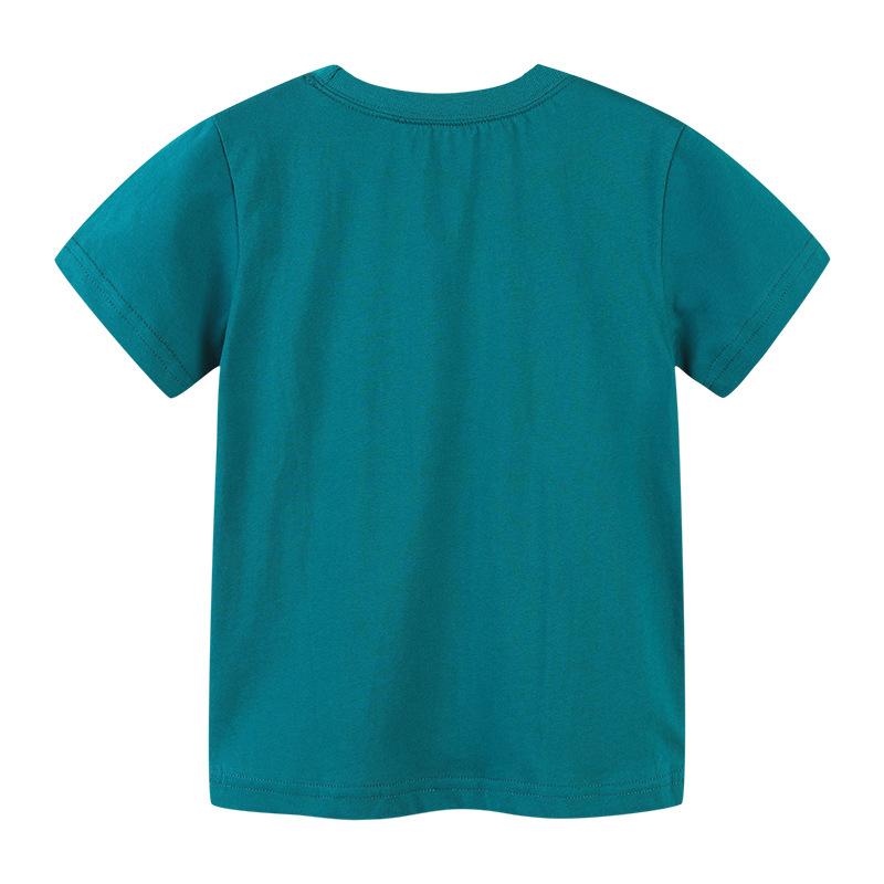 Children's T-shirt knitted cotton children's cartoon printed round neck T-shirt