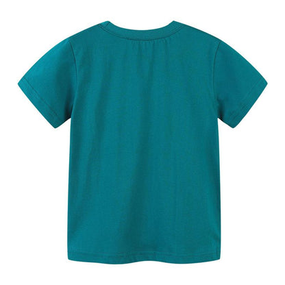 Children's T-shirt knitted cotton children's cartoon printed round neck T-shirt