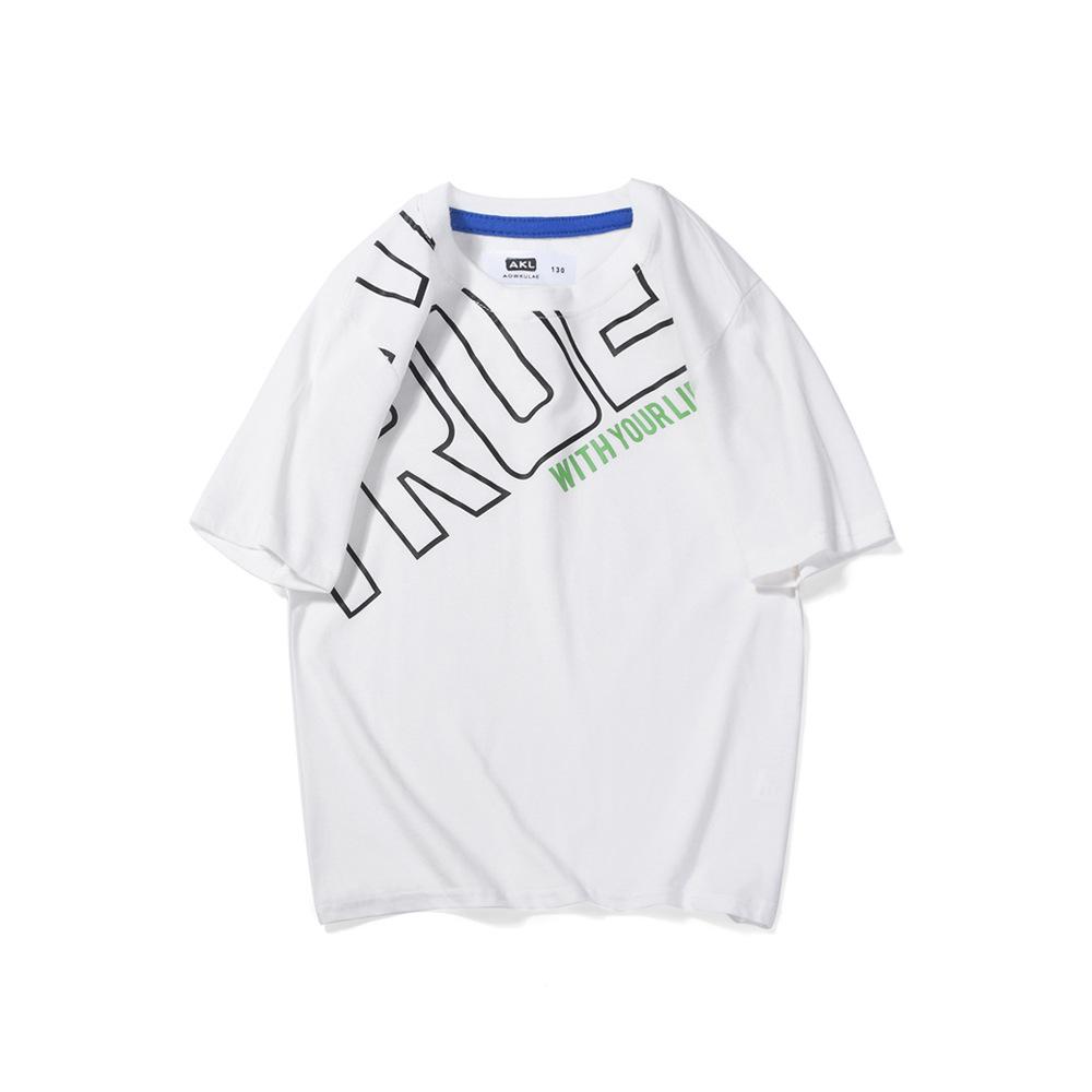 Off shoulder loose T-Shirt children's Short Sleeved Shirt