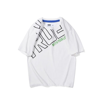 Off shoulder loose T-Shirt children's Short Sleeved Shirt