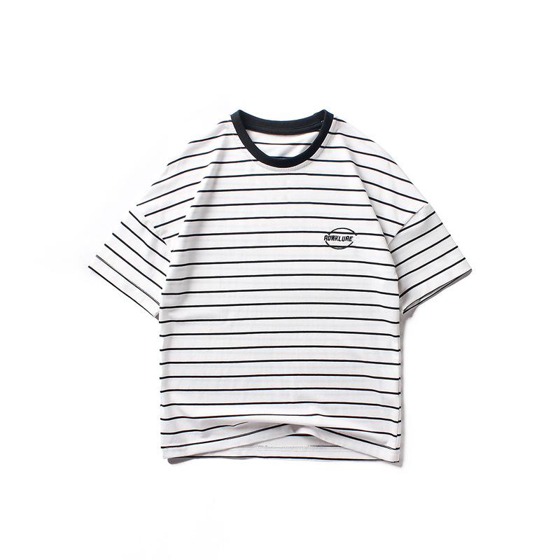 Striped embroidered top children's Short Sleeve