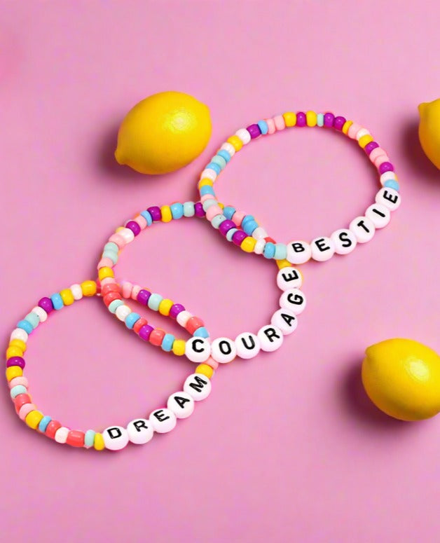 Hand-made Letter Encouraging Word Children's Bead Bracelet