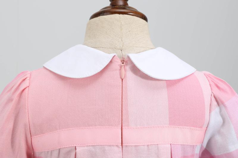 Children's Lapel Bow Long Sleeve Princess Dress